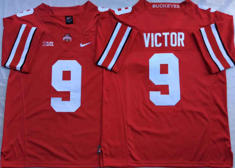 NCAA Men Ohio State Buckeyes Red #9 VICTOR->ncaa teams->NCAA Jersey
